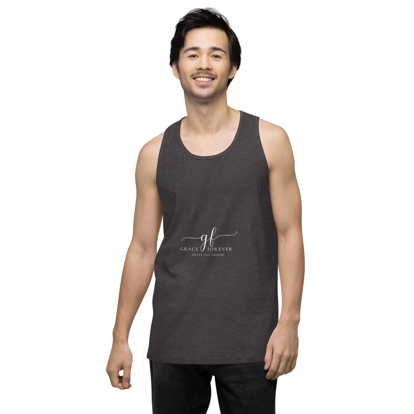 Men’s "Freedom of Mind and Spirit" (design on back) premium tank top