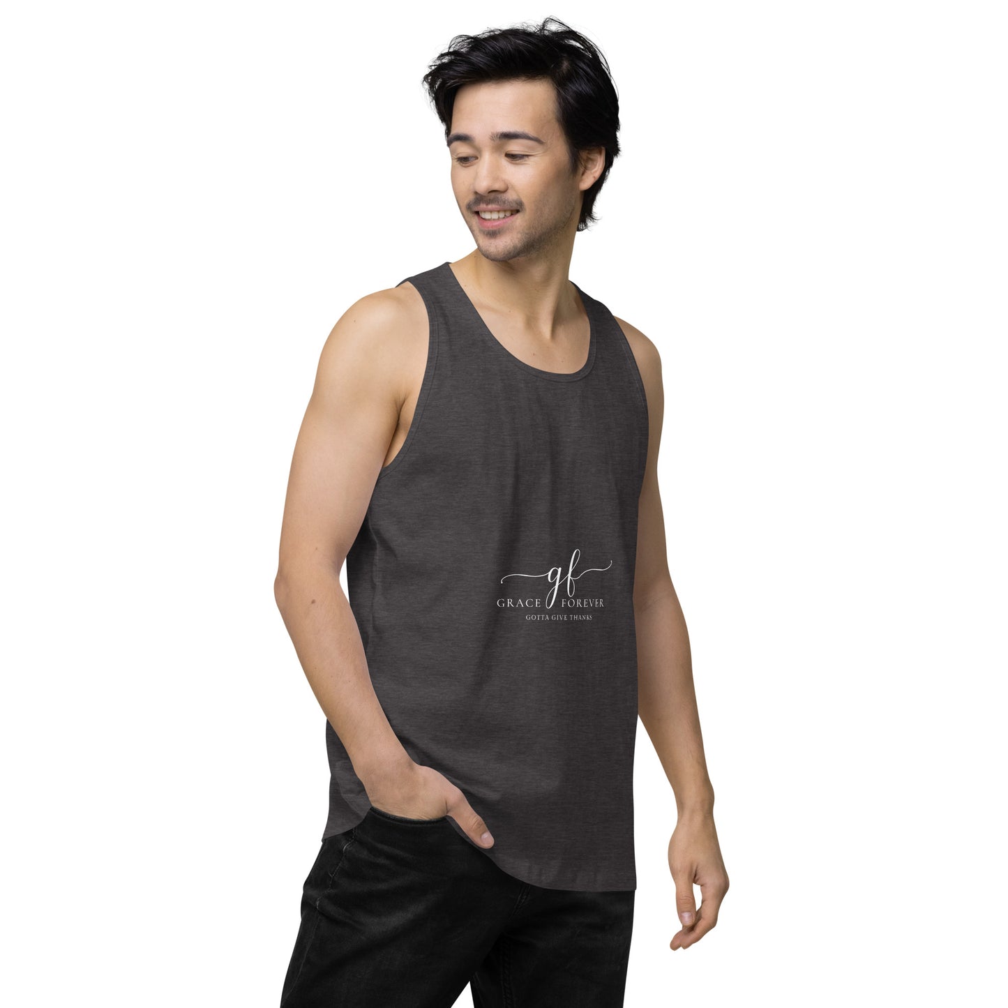 Men’s "Freedom of Mind and Spirit" (design on back) premium tank top