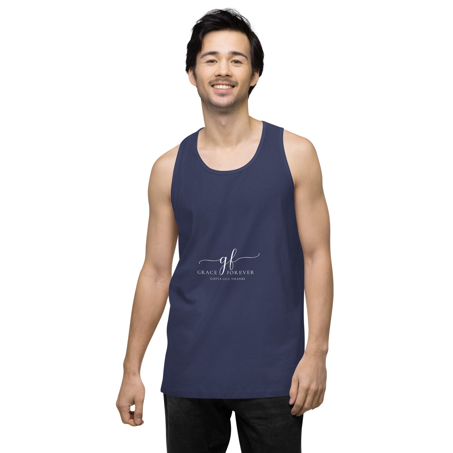 Men’s "Freedom of Mind and Spirit" (design on back) premium tank top