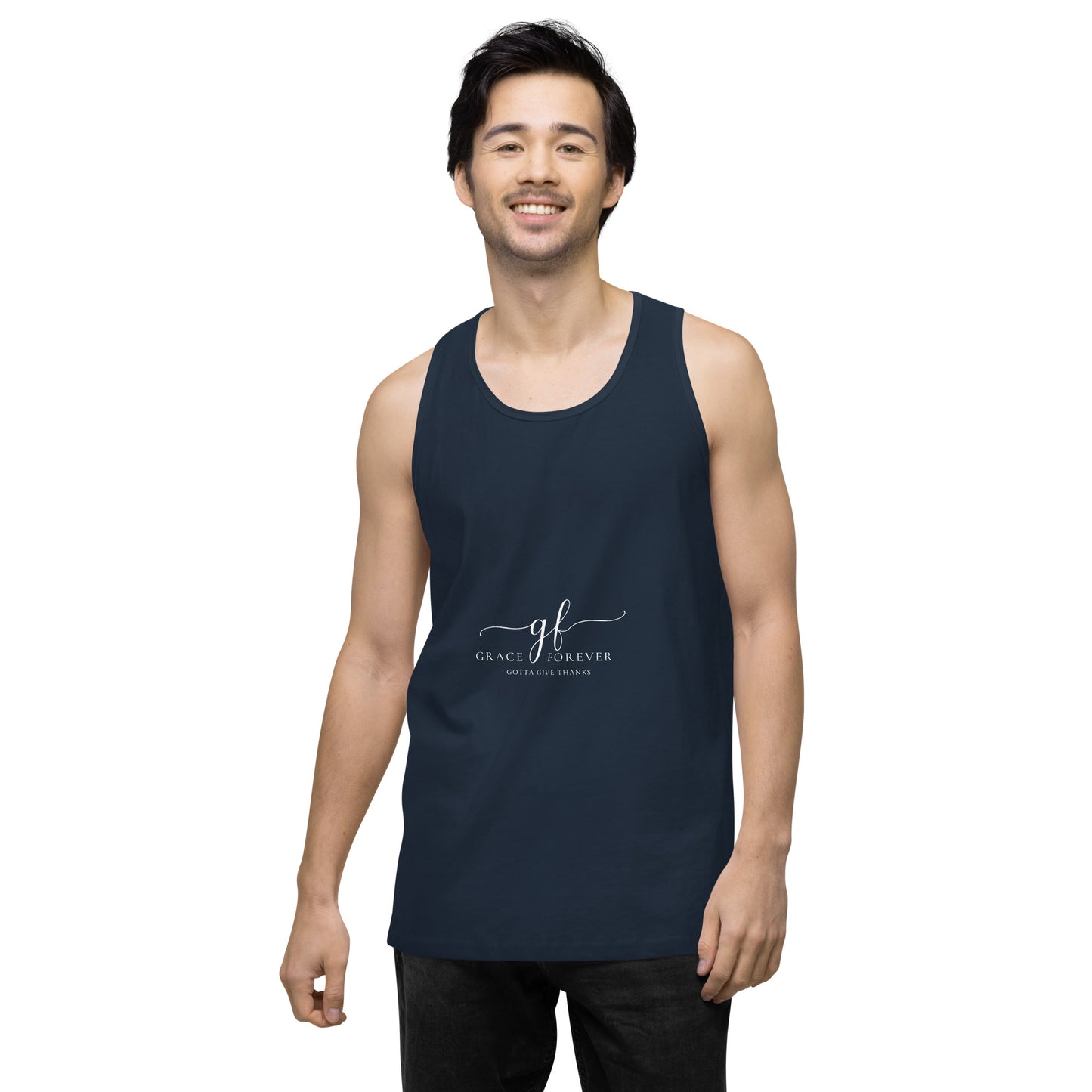 Men’s "Freedom of Mind and Spirit" (design on back) premium tank top