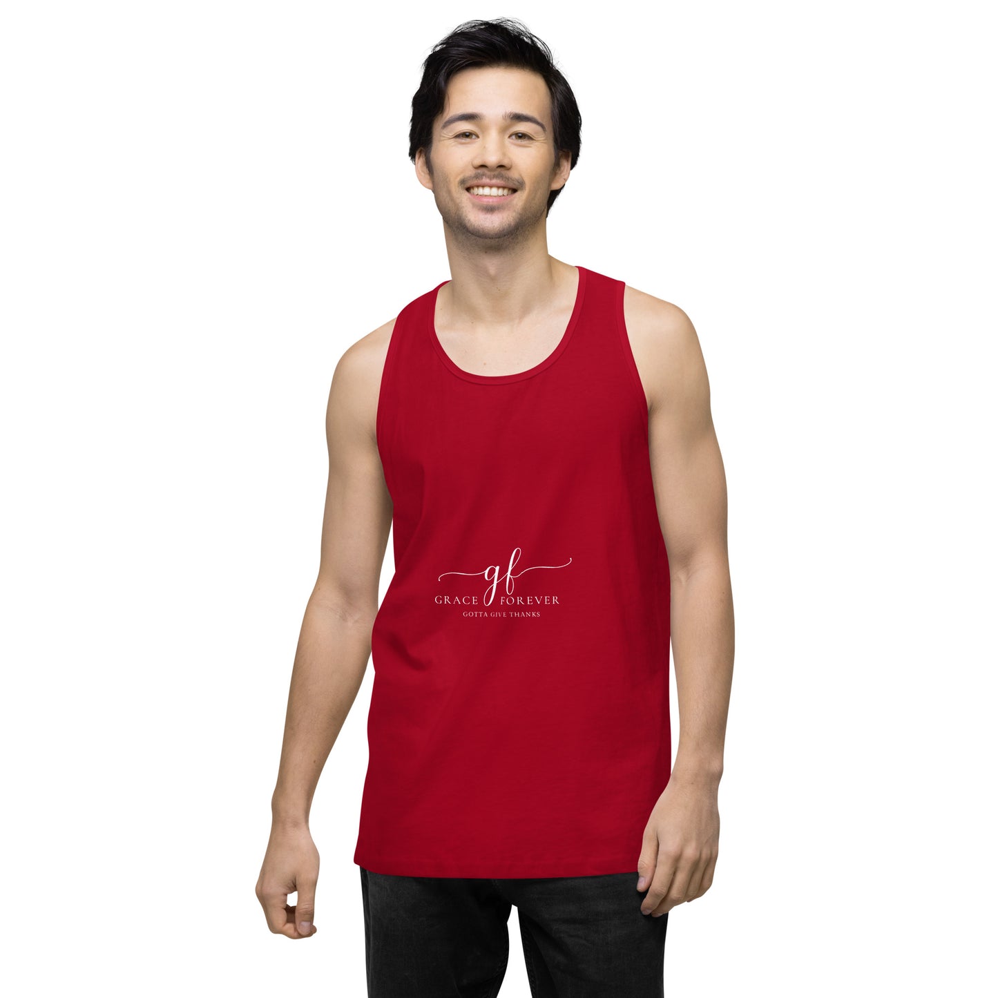 Men’s "Freedom of Mind and Spirit" (design on back) premium tank top