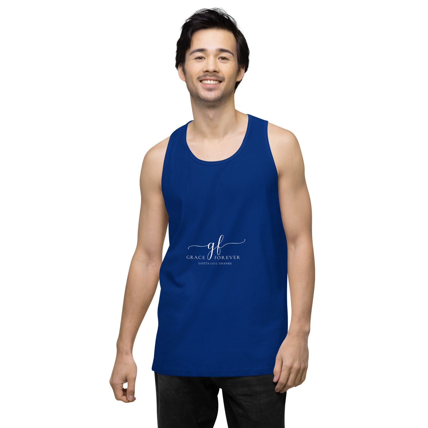 Men’s "Freedom of Mind and Spirit" (design on back) premium tank top