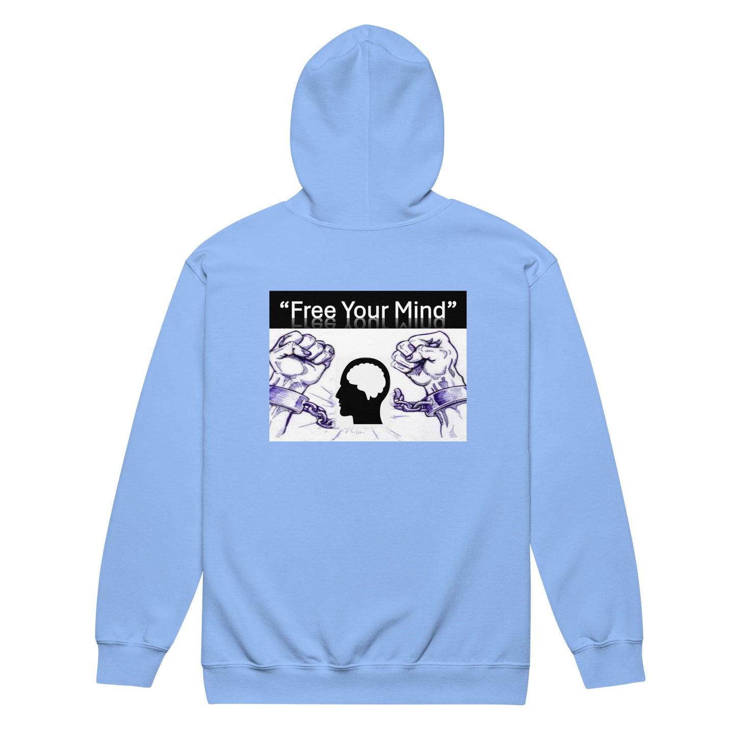 “Free Your Mind” Unisex heavy blend zip hoodie (design on back)