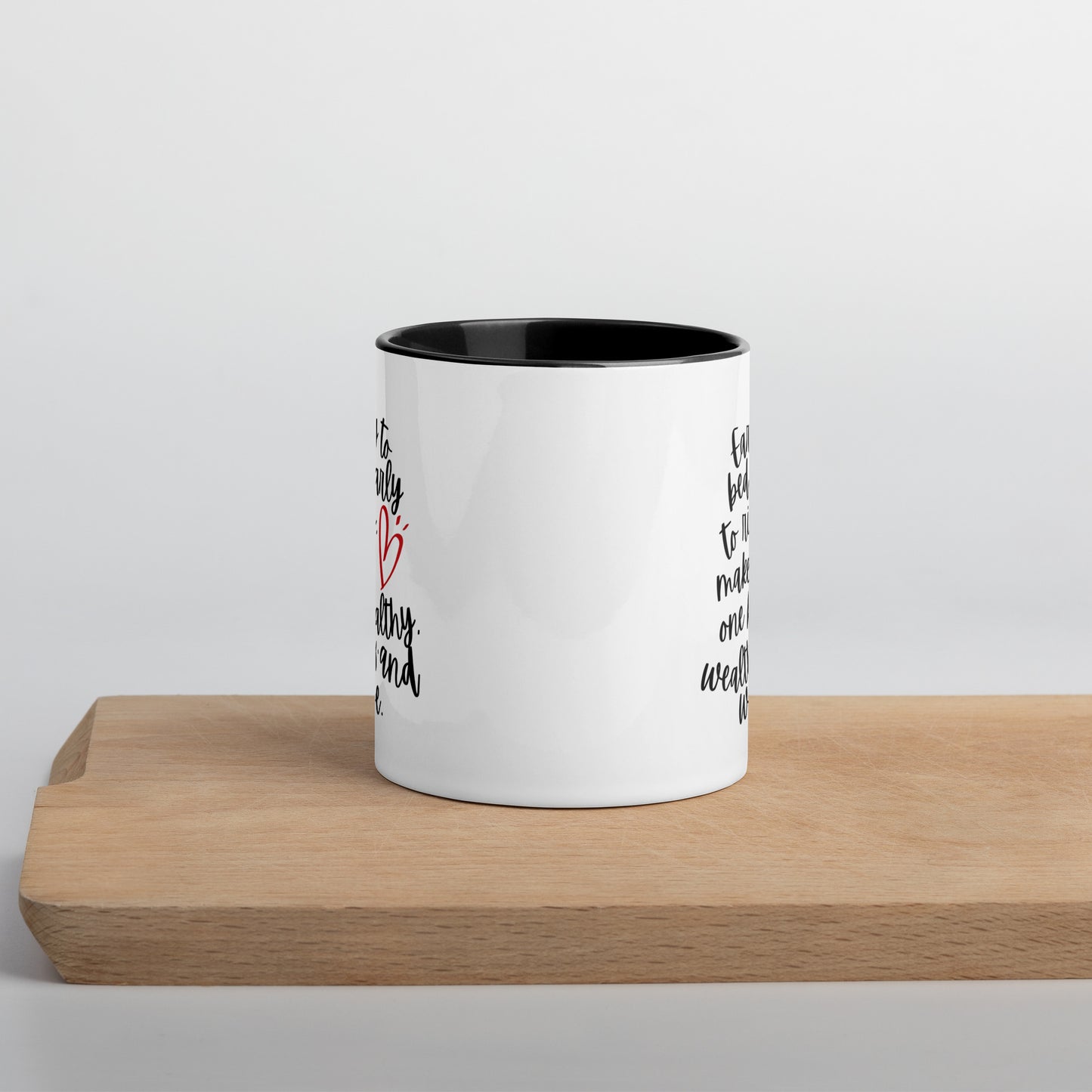 "Early to bed, early to rise" Mug with Color Inside