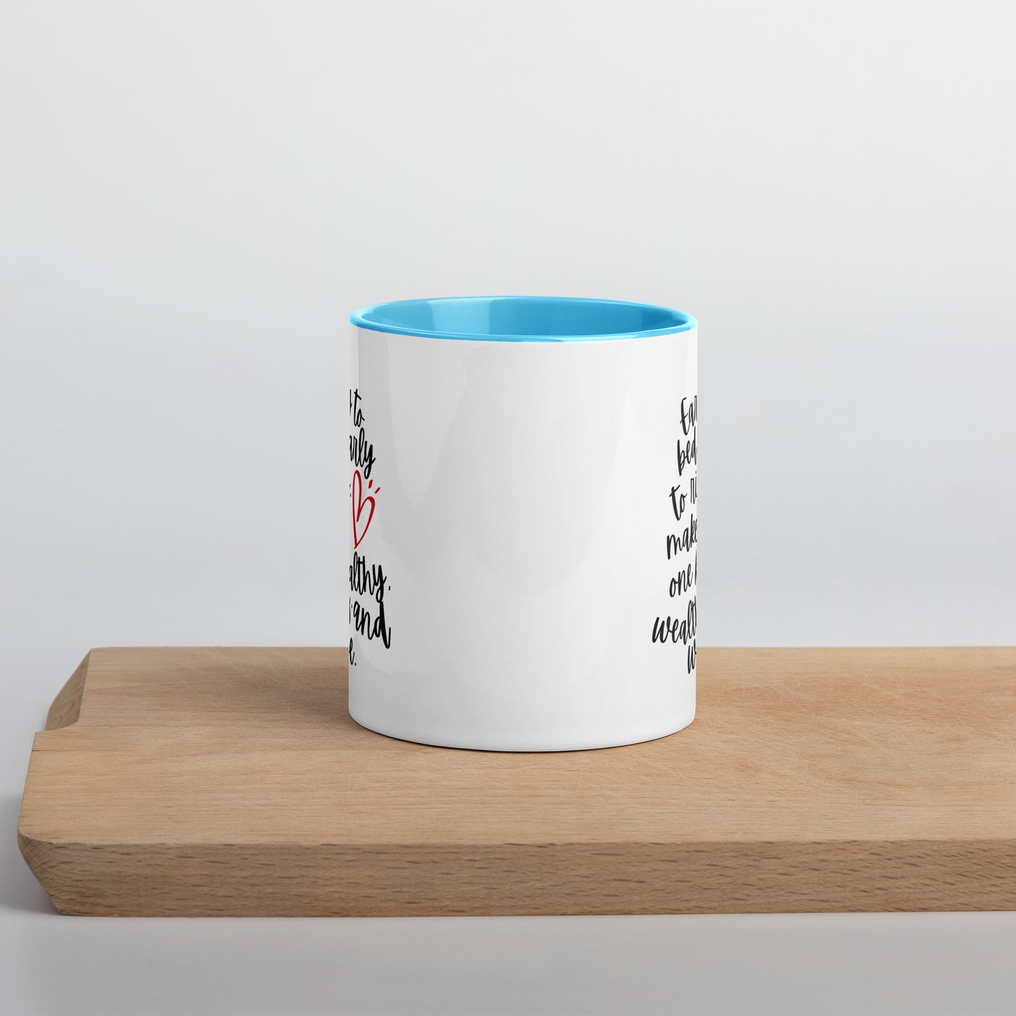 "Early to bed, early to rise" Mug with Color Inside