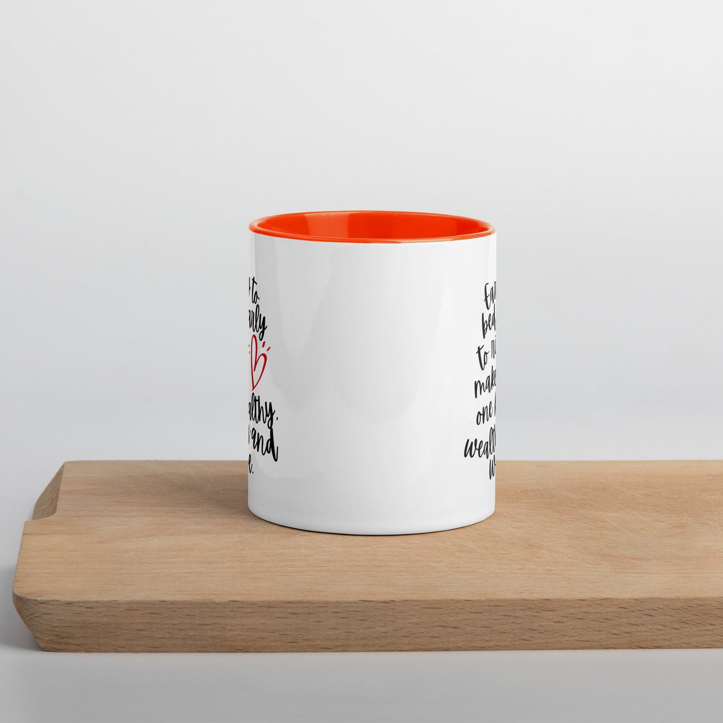 "Early to bed, early to rise" Mug with Color Inside
