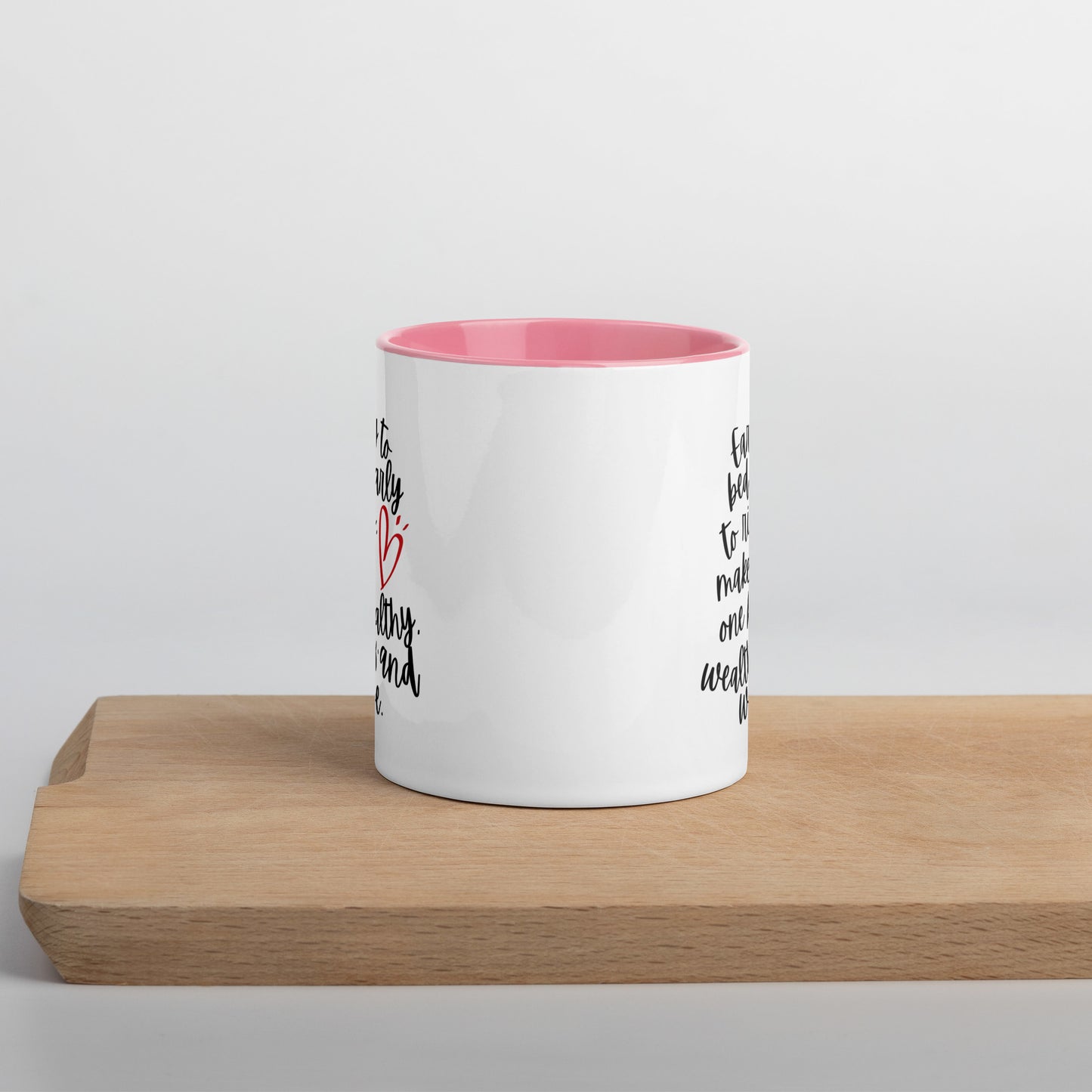 "Early to bed, early to rise" Mug with Color Inside