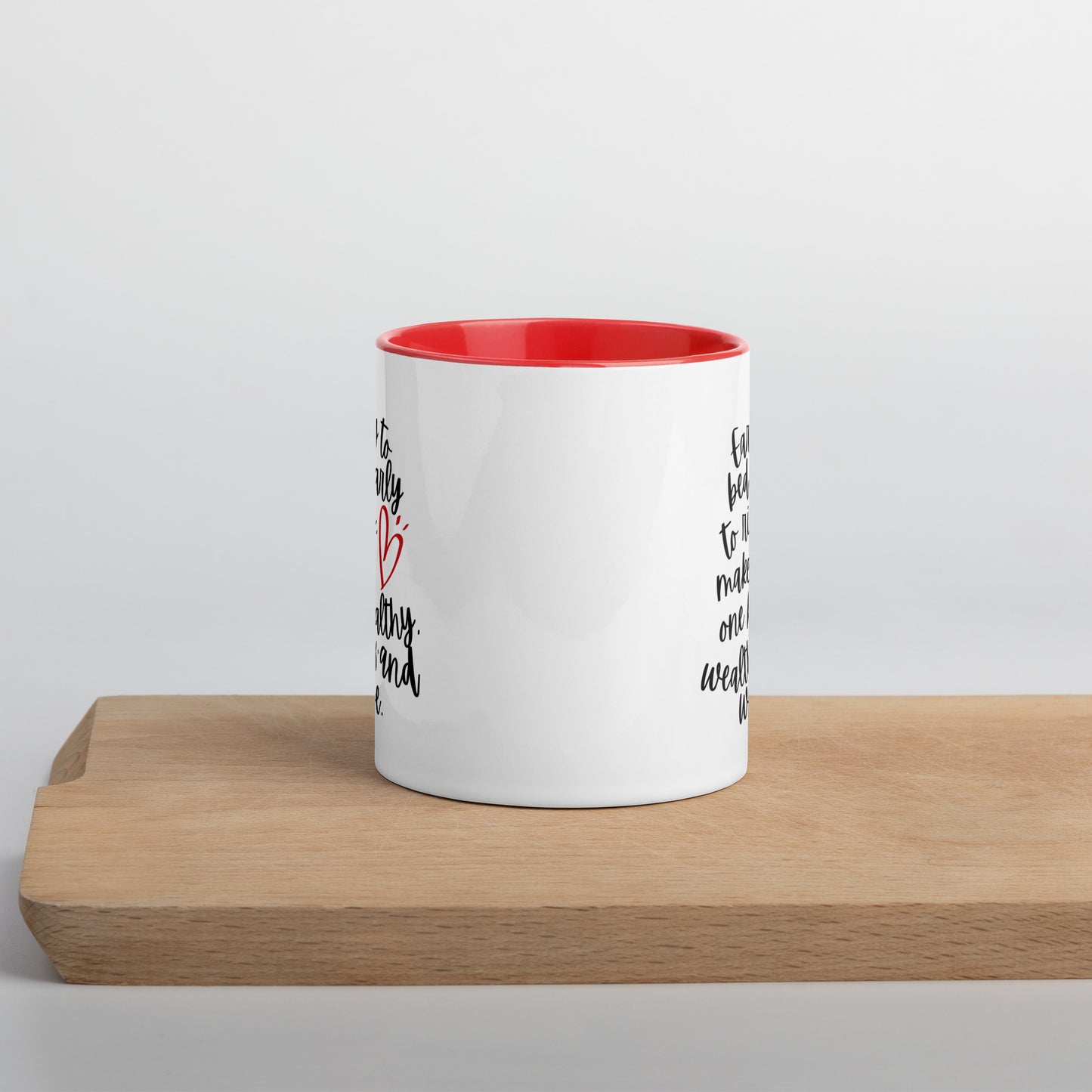 "Early to bed, early to rise" Mug with Color Inside
