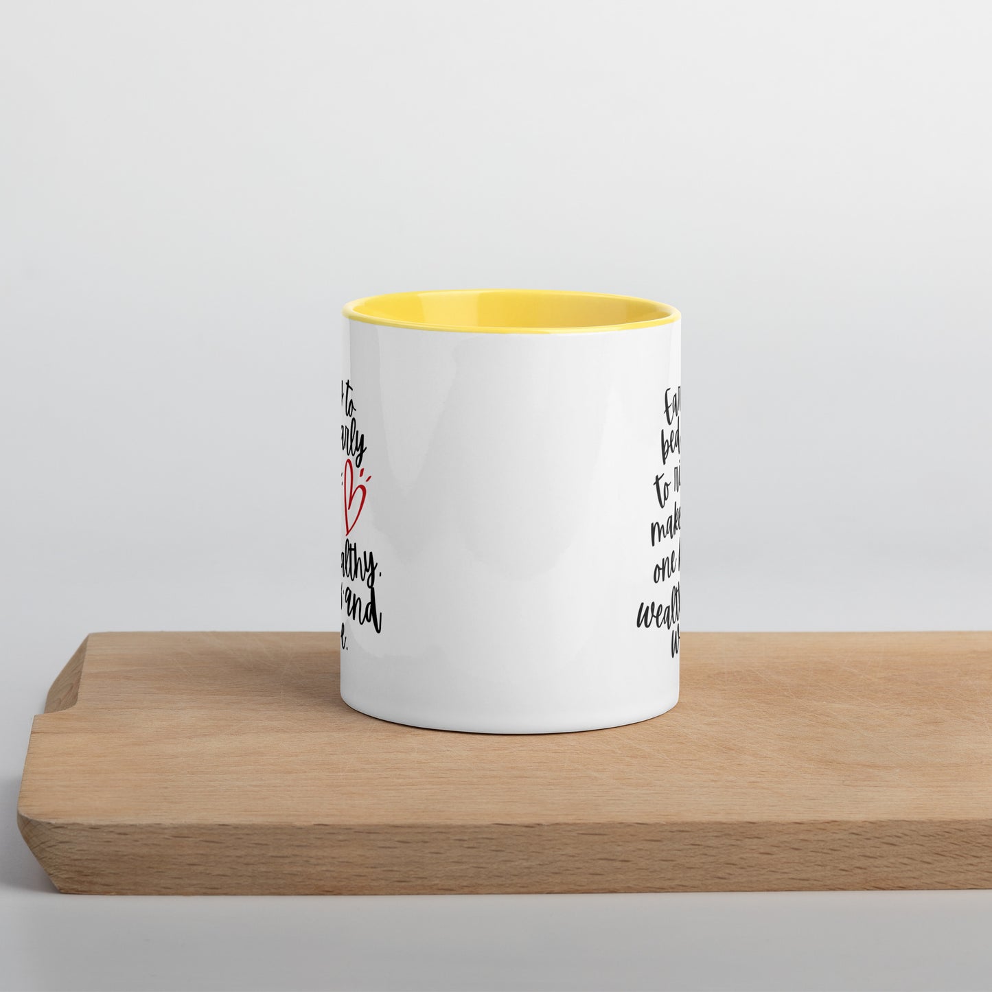 "Early to bed, early to rise" Mug with Color Inside