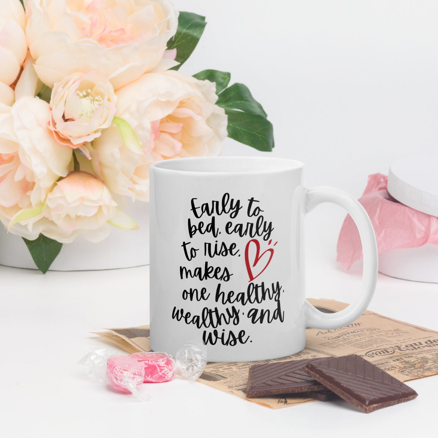 "Early to rise" coffee/tea mug