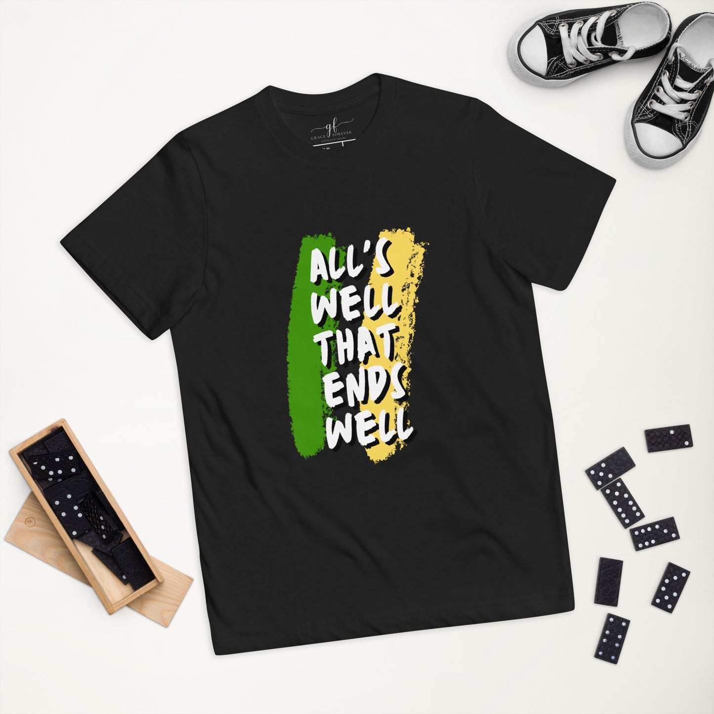 "All's well that ends well" unisex kids jersey t-shirt