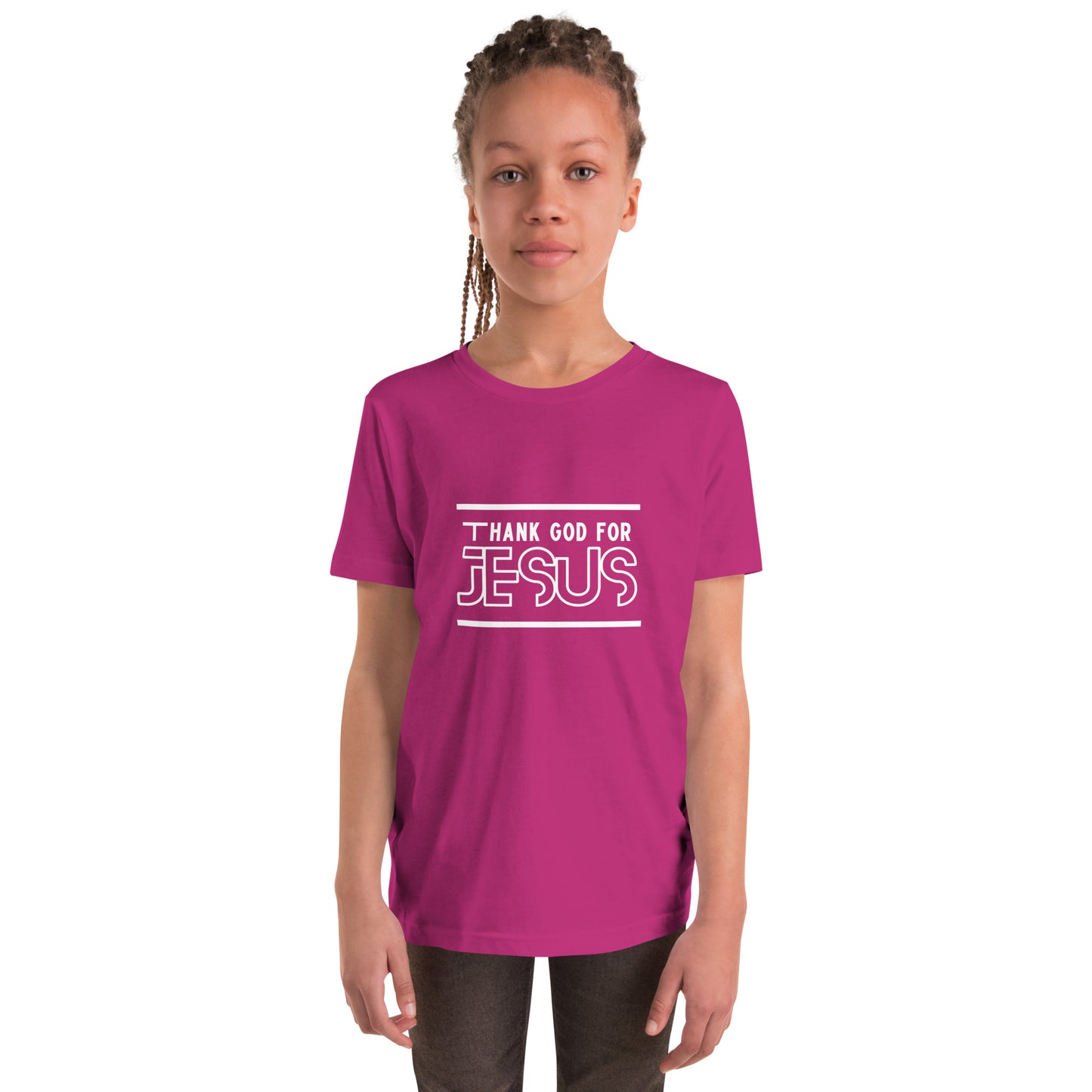 "Thank God for Jesus" Youth Short Sleeve T-Shirt