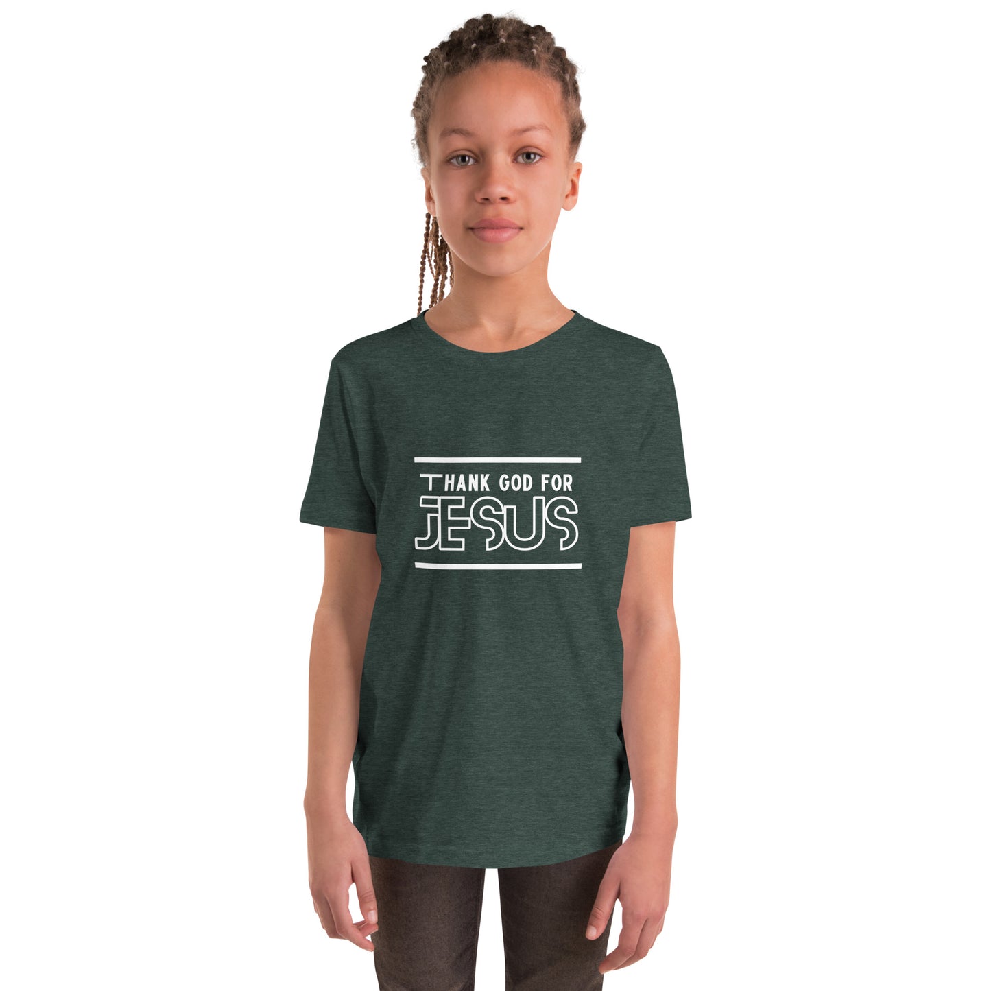 "Thank God for Jesus" Youth Short Sleeve T-Shirt