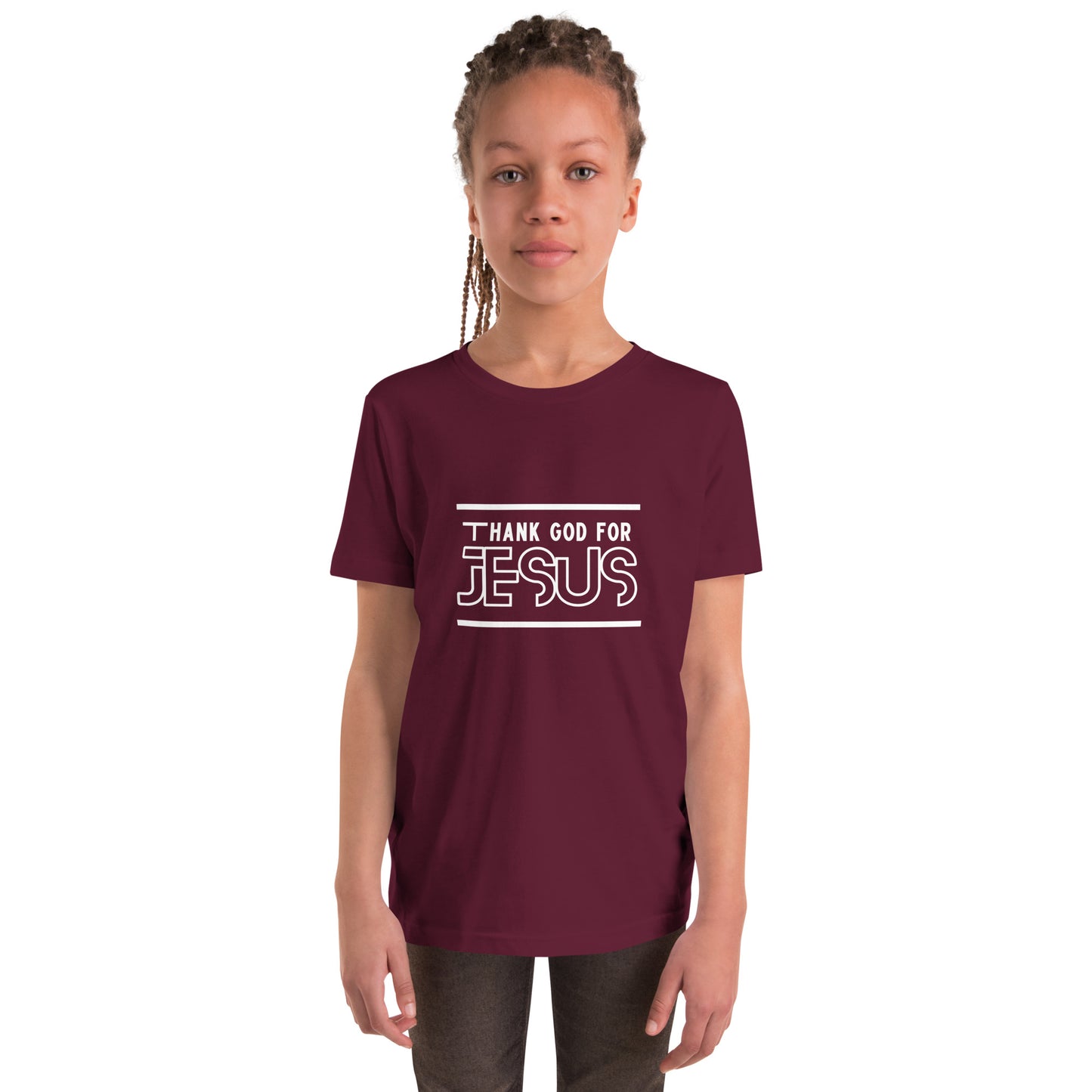 "Thank God for Jesus" Youth Short Sleeve T-Shirt