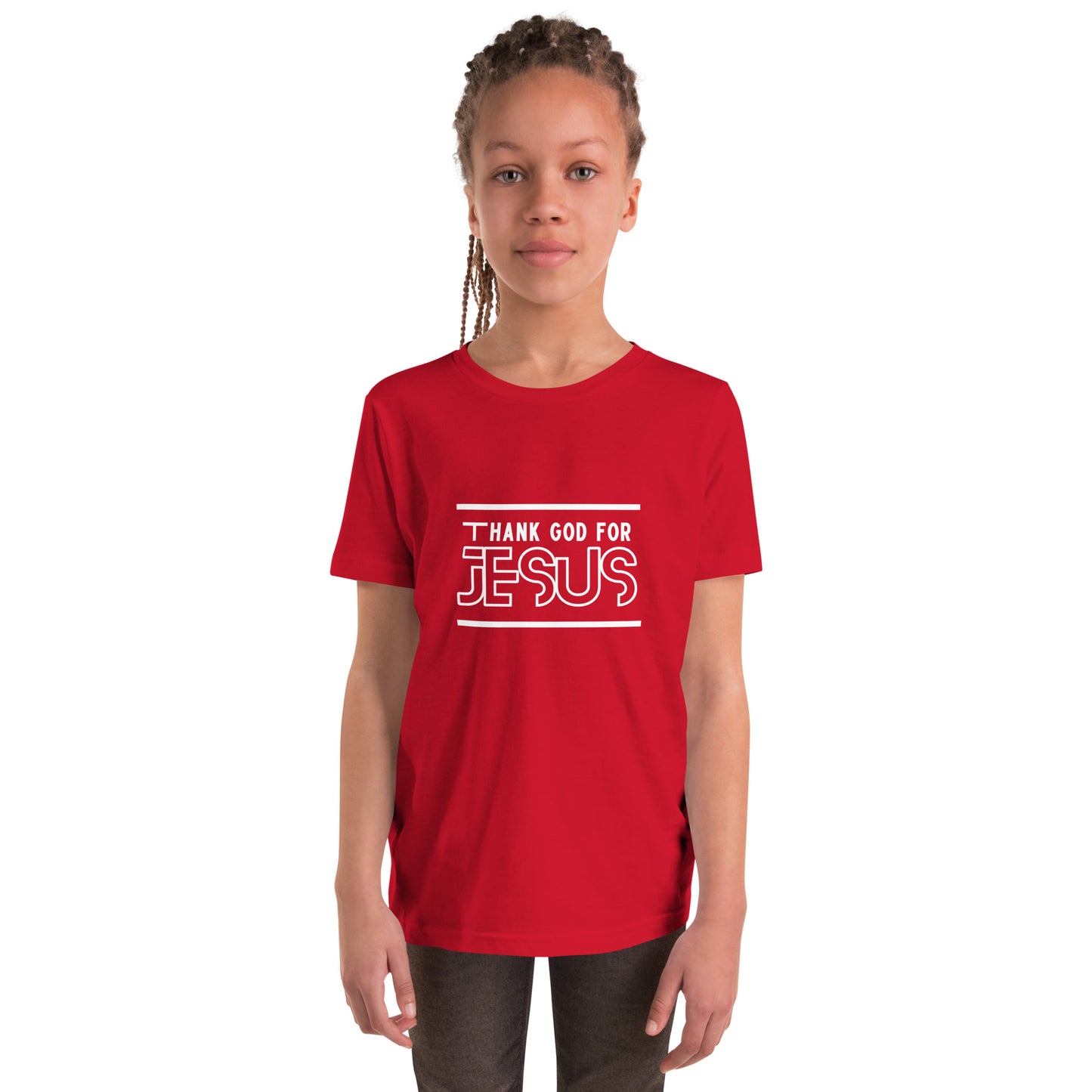 "Thank God for Jesus" Youth Short Sleeve T-Shirt